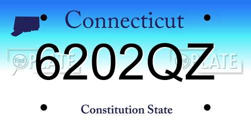6202QZ Connecticut License Plate