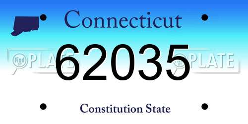 62035 Connecticut License Plate