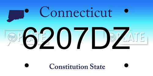 6207DZ Connecticut License Plate
