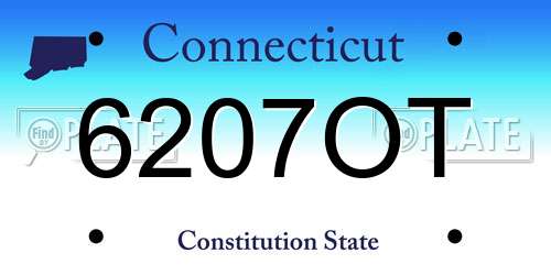 6207OT Connecticut License Plate