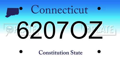 6207OZ Connecticut License Plate