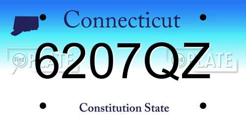 6207QZ Connecticut License Plate