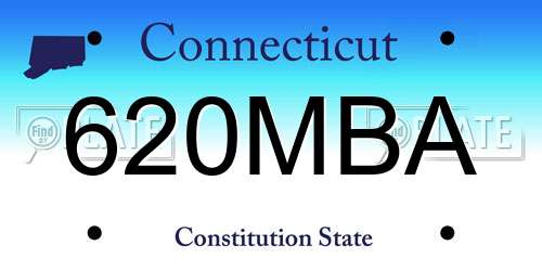 620MBA Connecticut License Plate