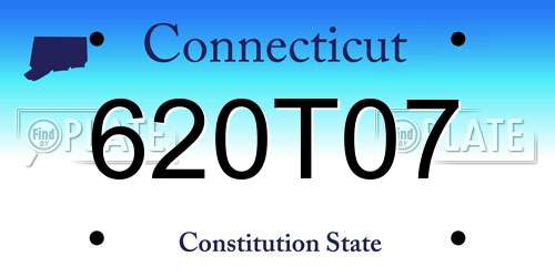 620T07 Connecticut License Plate
