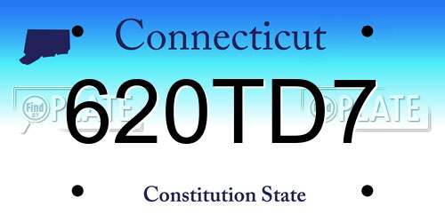 620TD7 Connecticut License Plate