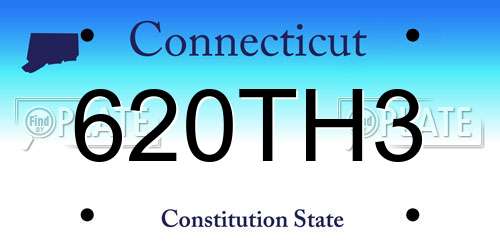 620TH3 Connecticut License Plate