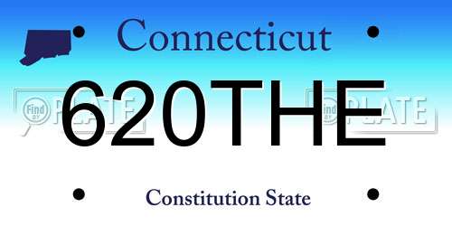 620THE Connecticut License Plate