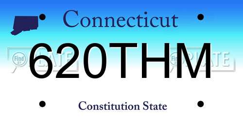 620THM Connecticut License Plate