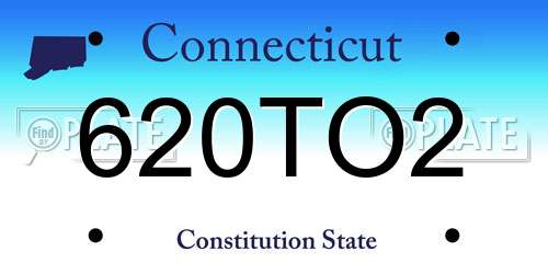 620TO2 Connecticut License Plate