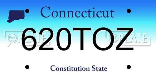 620TOZ Connecticut License Plate