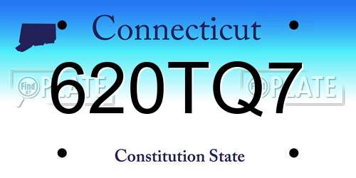620TQ7 Connecticut License Plate