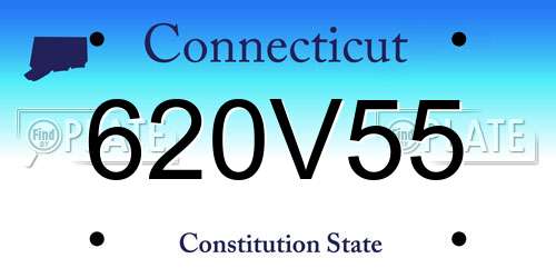620V55 Connecticut License Plate