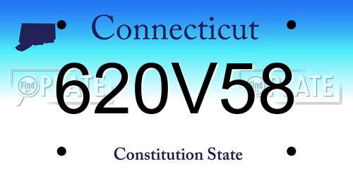 620V58 Connecticut License Plate
