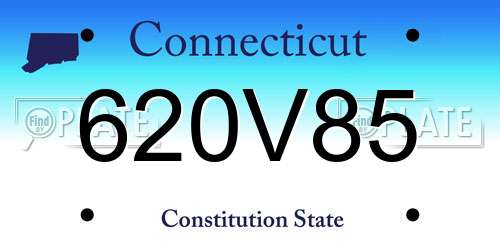 620V85 Connecticut License Plate