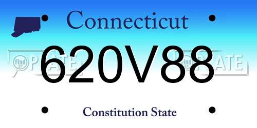 620V88 Connecticut License Plate