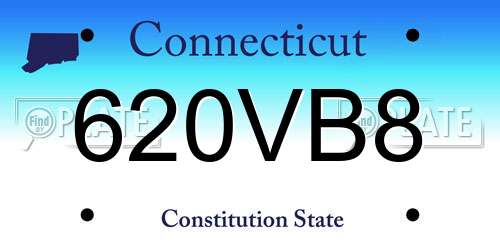 620VB8 Connecticut License Plate