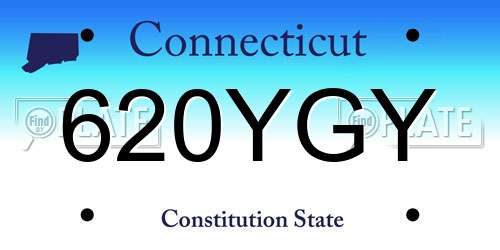 620YGY Connecticut License Plate