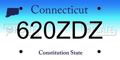 620ZDZ Connecticut License Plate