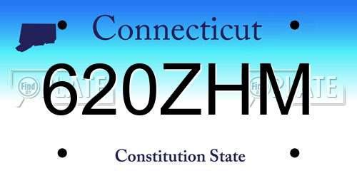 620ZHM Connecticut License Plate