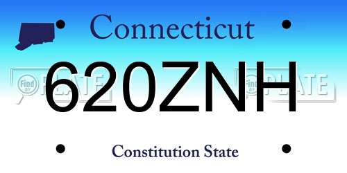 620ZNH Connecticut License Plate