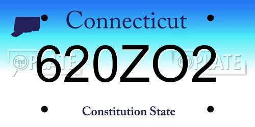 620ZO2 Connecticut License Plate