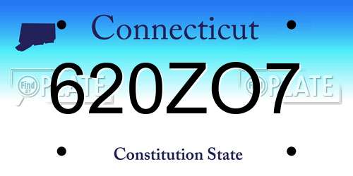 620ZO7 Connecticut License Plate