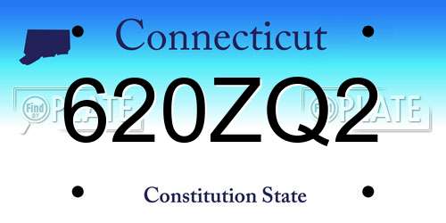 620ZQ2 Connecticut License Plate