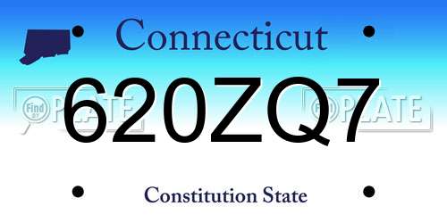 620ZQ7 Connecticut License Plate