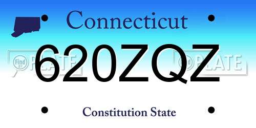 620ZQZ Connecticut License Plate