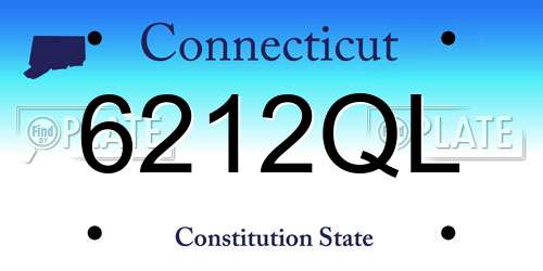 6212QL Connecticut License Plate