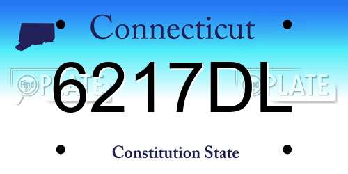 6217DL Connecticut License Plate