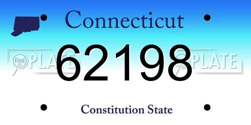 62198 Connecticut License Plate