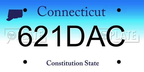 621DAC Connecticut License Plate
