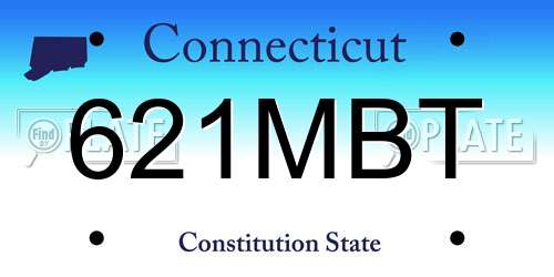 621MBT Connecticut License Plate