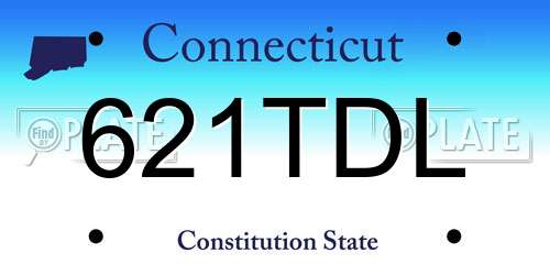 621TDL Connecticut License Plate