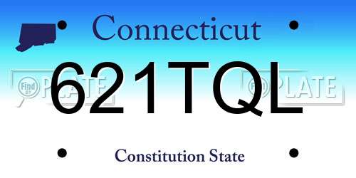 621TQL Connecticut License Plate