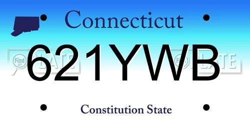 621YWB Connecticut License Plate
