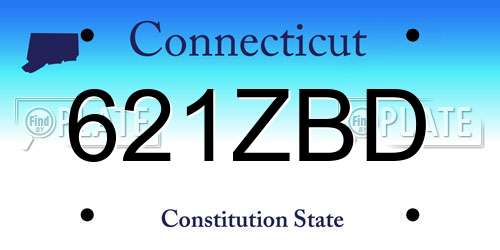 621ZBD Connecticut License Plate