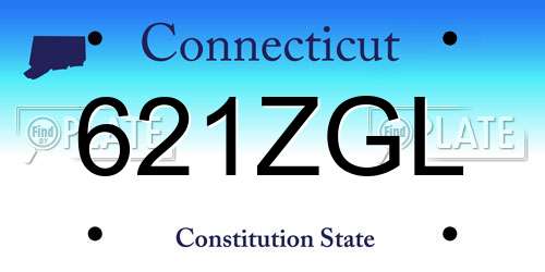 621ZGL Connecticut License Plate