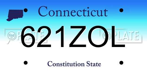 621ZOL Connecticut License Plate