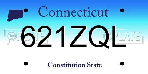 621ZQL Connecticut License Plate
