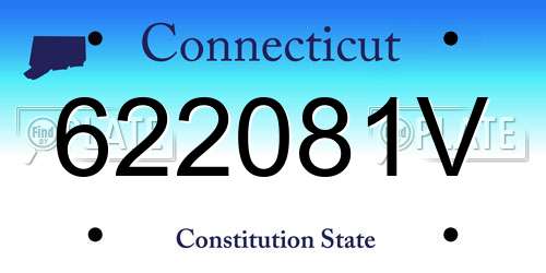 622081V Connecticut License Plate