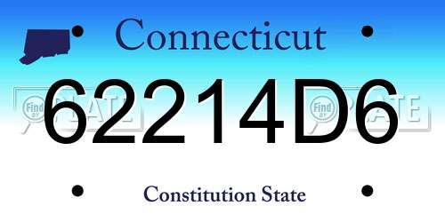 62214D6 Connecticut License Plate