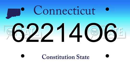 62214O6 Connecticut License Plate