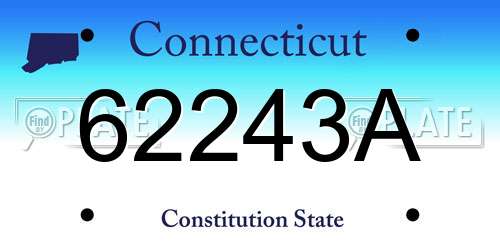 62243A Connecticut License Plate
