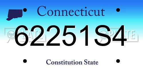 62251S4 Connecticut License Plate