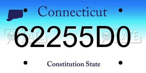 62255D0 Connecticut License Plate