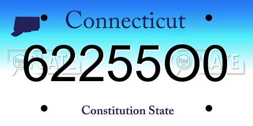 62255O0 Connecticut License Plate