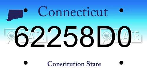 62258D0 Connecticut License Plate