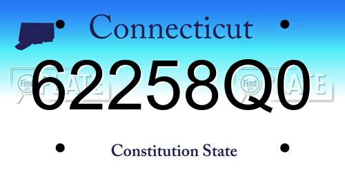 62258Q0 Connecticut License Plate